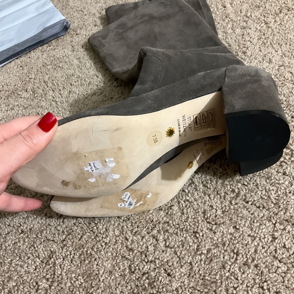 STUART WEITZMAN Yuliana 60 Knee-high Zip Boot In Charcoal - Picture 8 of 9